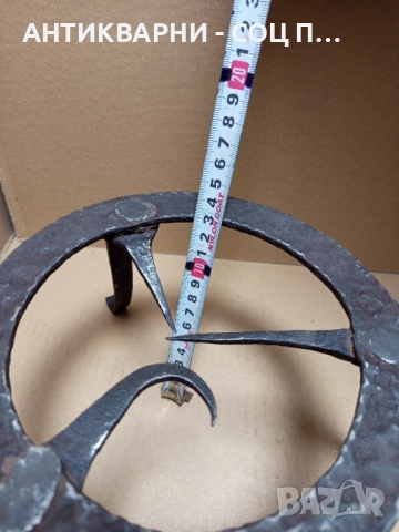 Комплект Соц Стари Ръчно Ковани Медно Менче Със Саджек Пиростия За Огнище 2.5лт Номер 5., снимка 9 - Антикварни и старинни предмети - 51477139