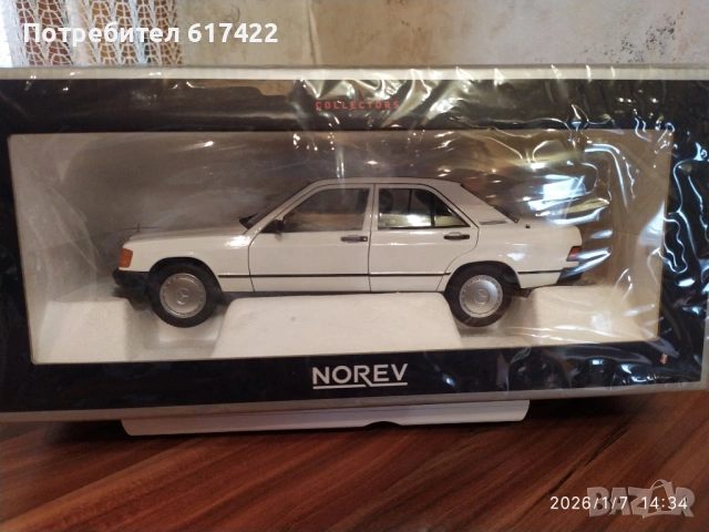 1:18 Метален модел на Mercedes Benz 190E W201-  Norev, снимка 16 - Колекции - 53022820