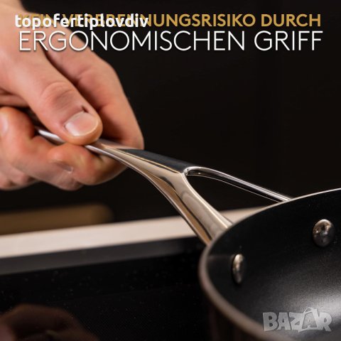 Тиган с капак HAUSLUND® Frying Pan 28 cm Non-Stick Coating,Нов, снимка 7 - Съдове за готвене - 44043080