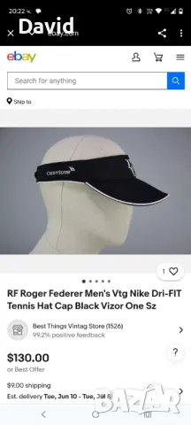 Оригинална тенис шапка Nike Roger Federer Visor Cap, снимка 2 - Тенис - 50304613