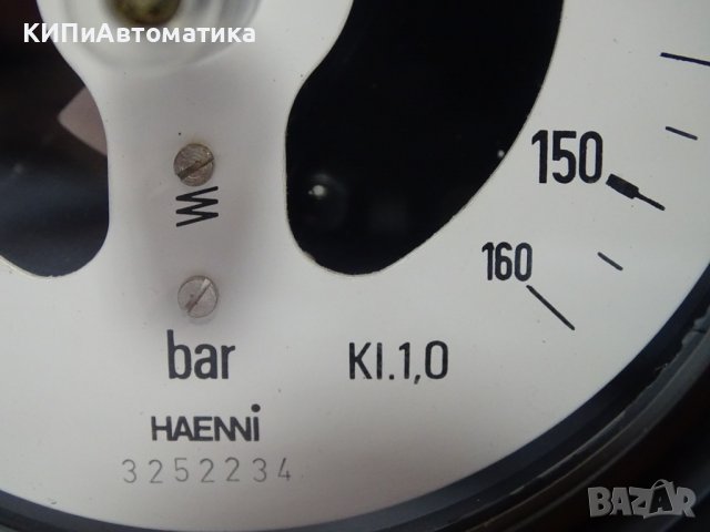 контактен Манометър HAENNi 160Bar Ø100mm G1/2”, снимка 3 - Резервни части за машини - 36987408