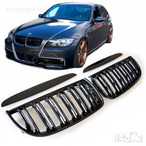 Двойни бъбреци за BMW E90 / Е91 (2005-2008) - черни Piano Design, снимка 2 - Аксесоари и консумативи - 20325368