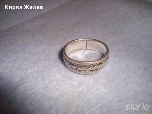 СТАРА СРЕБЪРНА ОРНАМНТИРАНА ХАЛКА СРЕБРО 925 РЕТРО АРТ ПРЪСТЕН МАЙСТОРСКА РЪЧНА ИЗРАБОТКА 27283, снимка 4 - Пръстени - 36817849