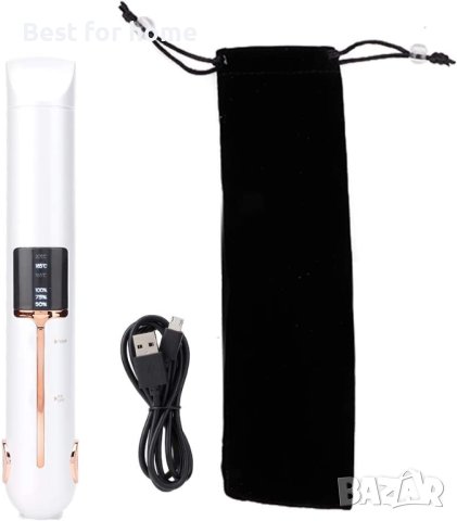 Акумулаторна 3-В-1 USB преса за коса, мини преносима безжична маша за коса,LED дисплей, снимка 3 - Маши за коса - 40638999