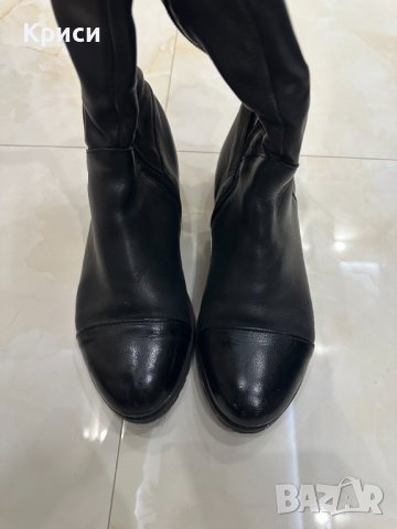 Равни черни ботуши естествена кожа, снимка 3 - Дамски ботуши - 43172306
