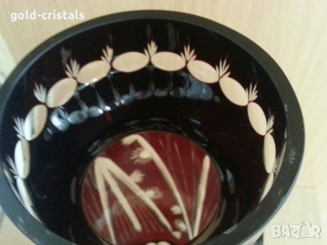 кристална ваза цветен червен кристал , снимка 6 - Антикварни и старинни предмети - 26794920