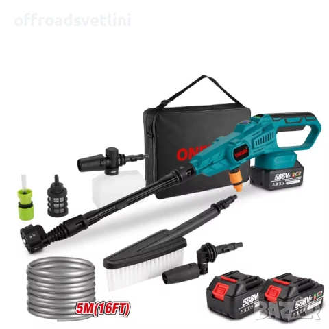 Акумулаторна водоструйка 200 bar 3500W с дисплей 2 батерии с аксесоари