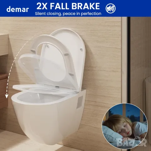 DERW D-образен капак за тоалетна чиния с плавно затваряне, снимка 2 - Други стоки за дома - 49890207