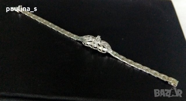 Антична бижутерия / гривна сребро 925 с прозрачни топази, снимка 5 - Гривни - 28742592