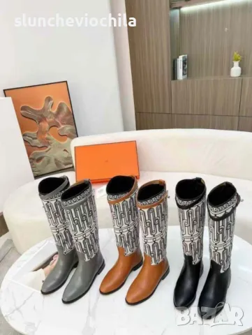 Дамски ботуши Hermes 37-38 Налични, снимка 5 - Дамски ботуши - 50095284