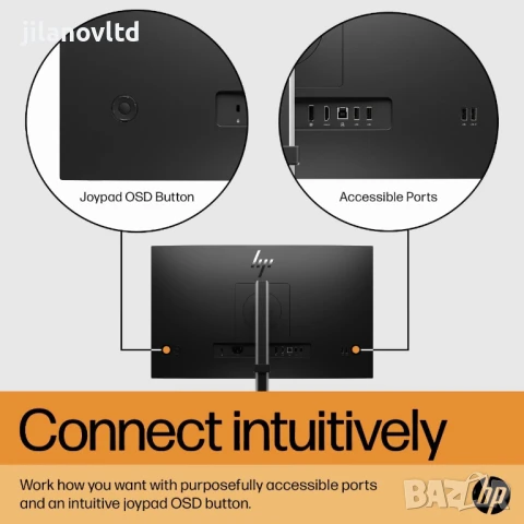 Монитор HP E24 G5 – Нов с 12 месеца гаранция, ярка Full HD картина, снимка 7 - Монитори - 50965354