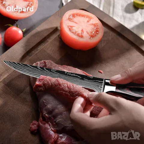 Комплект висококачествени кухненски ножове (пет броя). (ODP5T), снимка 7 - Прибори за хранене, готвене и сервиране - 48025578