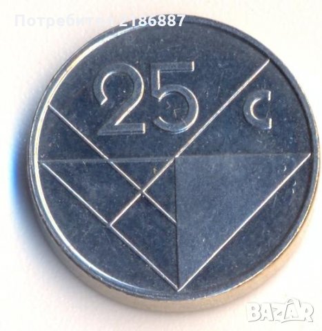 Остров Аруба 25 цента 1995 година, снимка 2 - Нумизматика и бонистика - 26753547