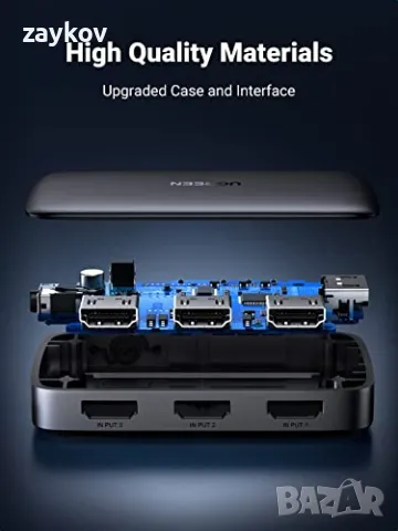 UGREEN HDMI Switcher 3 IN 1 OUT HDMI Switcher Splitter, снимка 5 - Друга електроника - 48159220