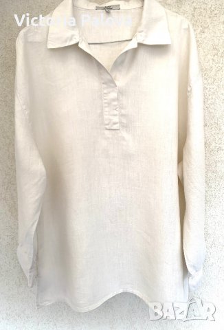 Свободна риза/блуза от груб лен унисекс, снимка 8 - Туники - 39905906