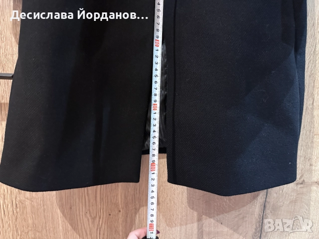 Черно дамско палто с вълна, снимка 4 - Палта, манта - 52297211