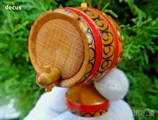 Комунистическа ръчно изработена дървена мини бъчва, винтидж, снимка 3 - Антикварни и старинни предмети - 51456731