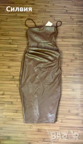 Нова дълга лъскава кожена рокля "Shein" / "Шейн" с етикет, размер XS