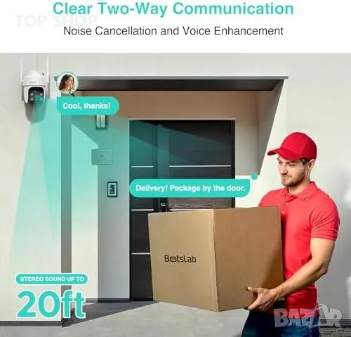 Нова 4MP Wi-Fi PTZ Камера - AI Детекция, IP66, Нощно Виждане за наблюдение и охрана, снимка 2 - Аналогови камери - 49217079