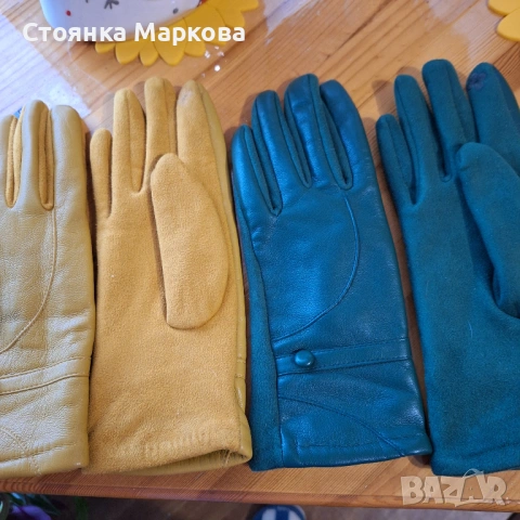 Дамски кожени ръкавици-2 броя, снимка 4 - Ръкавици - 53372794
