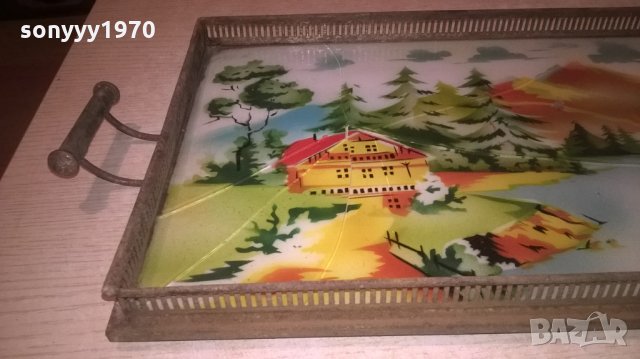 стар поднос-къща/лодка-48х25см, снимка 4 - Колекции - 26743430