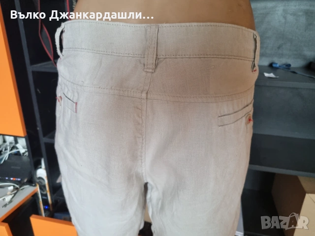 Мъжки къс ленен панталон Zara, снимка 4 - Къси панталони - 53094416