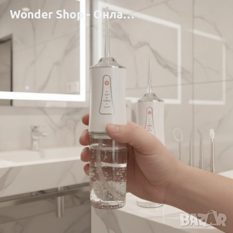 Портативен зъбен душ с 3 режима на действие – слаб, среден и силен и ултра тънка, снимка 2 - Други стоки за дома - 53074870