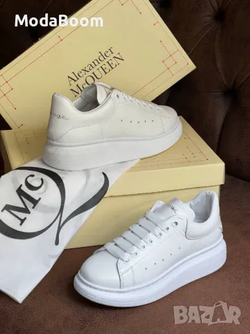Alexander McQueen естествена кожа бели дамски маратонки , снимка 2 - Маратонки - 48455961