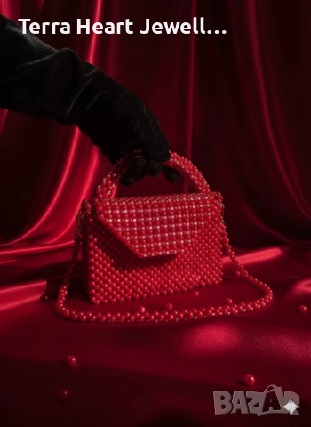 Дамска чанта от перли и кристали, снимка 3 - Чанти - 52502120