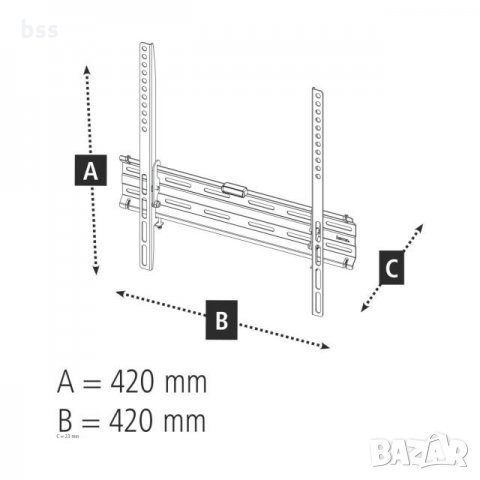 СТЕННА СТОЙКА ЗА TV HAMA 118104, ФИКСИРАНА, 32"-65", 35 КГ, VESA 400, ЧЕРЕН, снимка 3 - Стойки, 3D очила, аксесоари - 32360799