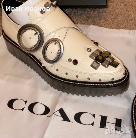 Coach Western Creeper дизайнерски кожени обувки с шипове номер 39- 40, снимка 10 - Дамски елегантни обувки - 40240618