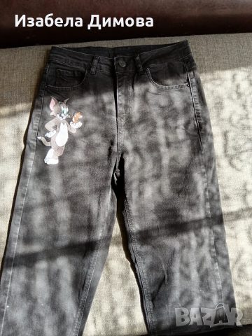 Черни дънки с Том и Джери 