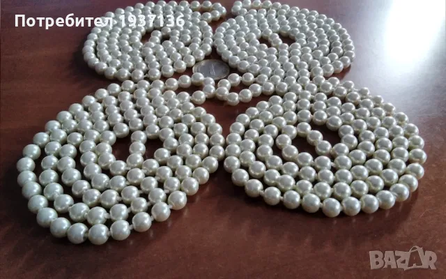 4 броя перлени гердани дължина 102 см всеки от тях