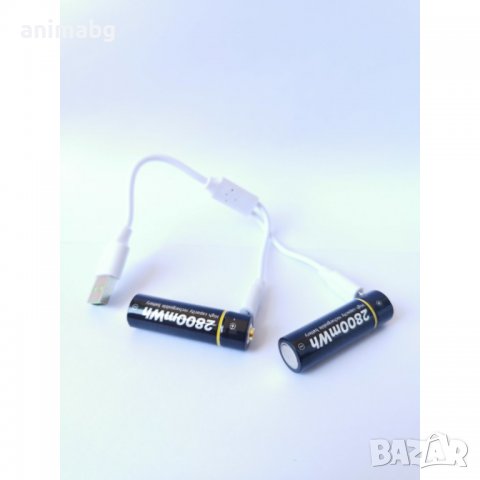 ANIMABG Литиево-йонни презареждащи батерии, АА, 1.5V, 2AM-92, 2800mWh, Бързо зареждане, 2 броя, снимка 6 - Друга електроника - 37765162