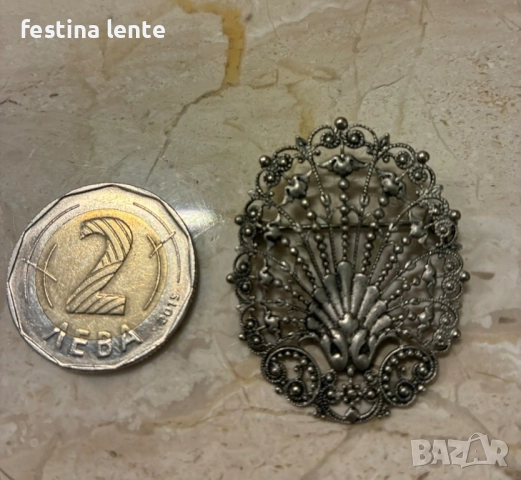 Старинна  брошка, снимка 3 - Други - 51943046