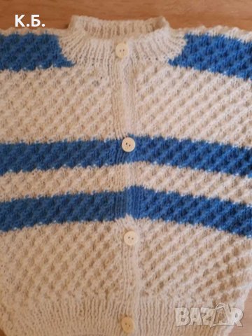 Нова ръчно плетена жилетка р-р 86, снимка 3 - Жилетки и елечета за бебе - 32459849
