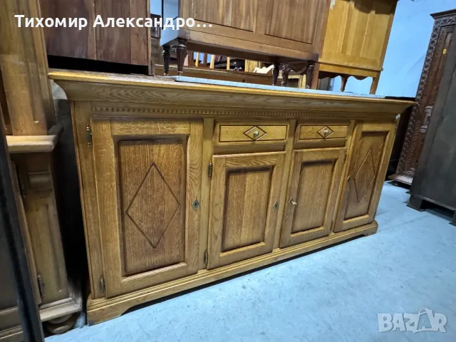 Контрабюфет от дъбов масив, снимка 5 - Шкафове - 48596567