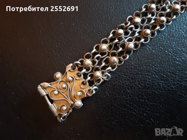 Сребърна гривна , снимка 2 - Антикварни и старинни предмети - 28600123