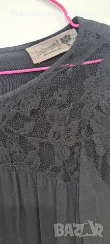 Numph дамска блуза черна с дантела, снимка 2 - Блузи с дълъг ръкав и пуловери - 48363118