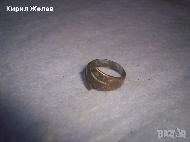 СТАР МЕДЕН ПОСРЕБРЕН РЕТРО АРТ ПРЪСТЕН РЪЧНА ИЗРАБОТКА 27602, снимка 2 - Антикварни и старинни предмети - 37419010