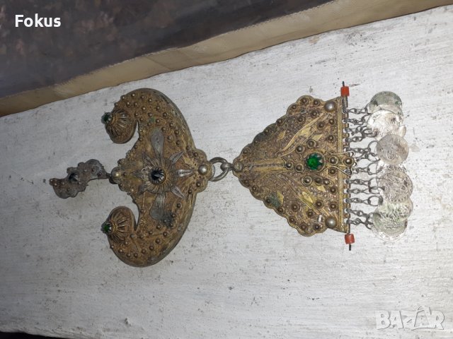 Възрожденски сребърен накит сачан филигран живачна позлата, снимка 1 - Антикварни и старинни предмети - 38274571