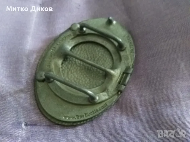 Метална маркова тока американска винтидж BevBuckle The  Beer buckle отлична 112х87х22мм, снимка 10 - Антикварни и старинни предмети - 48347574