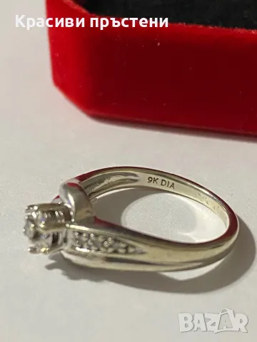 Стилен златен пръстен с 7 диаманта – 9 кр, 3.2 гр, снимка 4 - Пръстени - 50181793