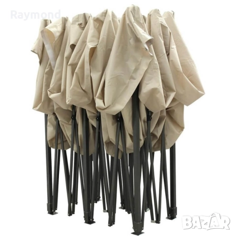 Луксозна градинска шатра KraftWorld 3×6 м – премиум бежово платнище, сгъваема конструкция, снимка 11 - Градински мебели, декорация  - 51465658