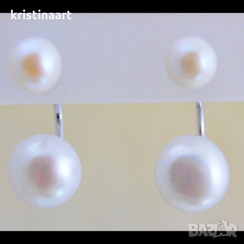 Интересни обеци  от естествени  перли, клас АА, снимка 2 - Обеци - 19846111