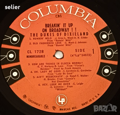 The Dukes Of Dixieland – Breakin' It Up On Broadway !! Издание на COLUMBIA 🇺🇸 USA 1961г Стил:DIXIE, снимка 3 - Грамофонни плочи - 53386526