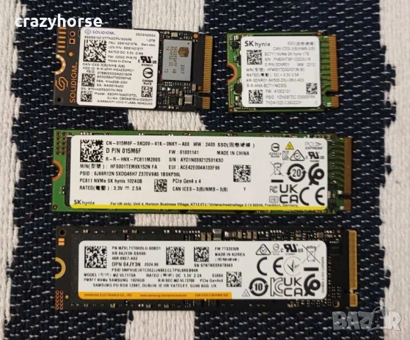 NVMe дискове 1TB Gen3 x4 и Gen4 x4 (Micron, Samsung, SK hynix, Solidigm)
