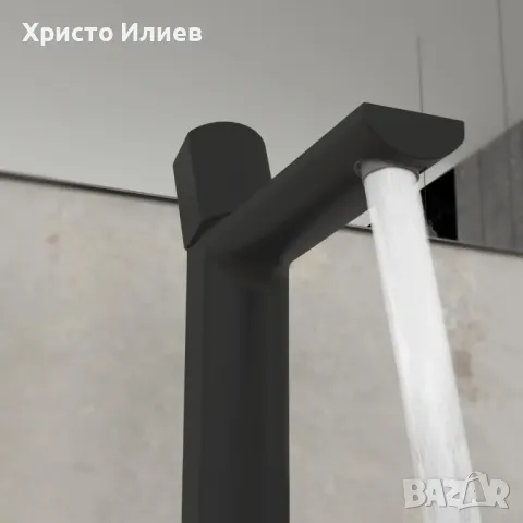 Смесител за мивка със сифон Дизайнерски Модерен Луксозен внос от Германия Черен, снимка 2 - Смесители - 49384610