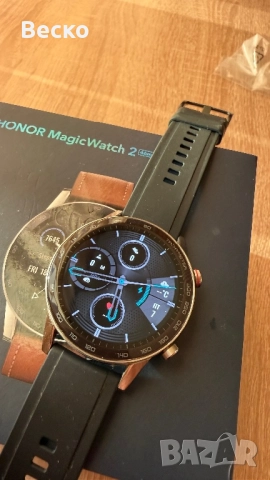 Часовник Honor MagicWatch 2 (46mm) – Отличен, комплект с 3 каишки, снимка 5 - Смарт гривни - 52424858