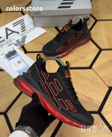 Мъжки маратонки  EA черно с червено/BR60z, снимка 4 - Маратонки - 49916818